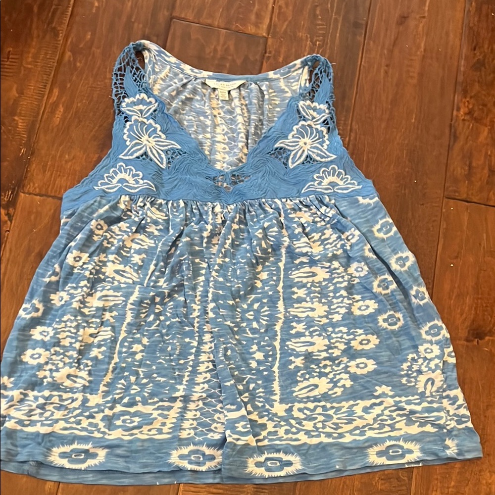 Lucky Brand Blue and White Tank Top